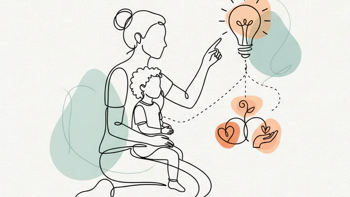 Illustration of key takeaways in attachment parenting guide